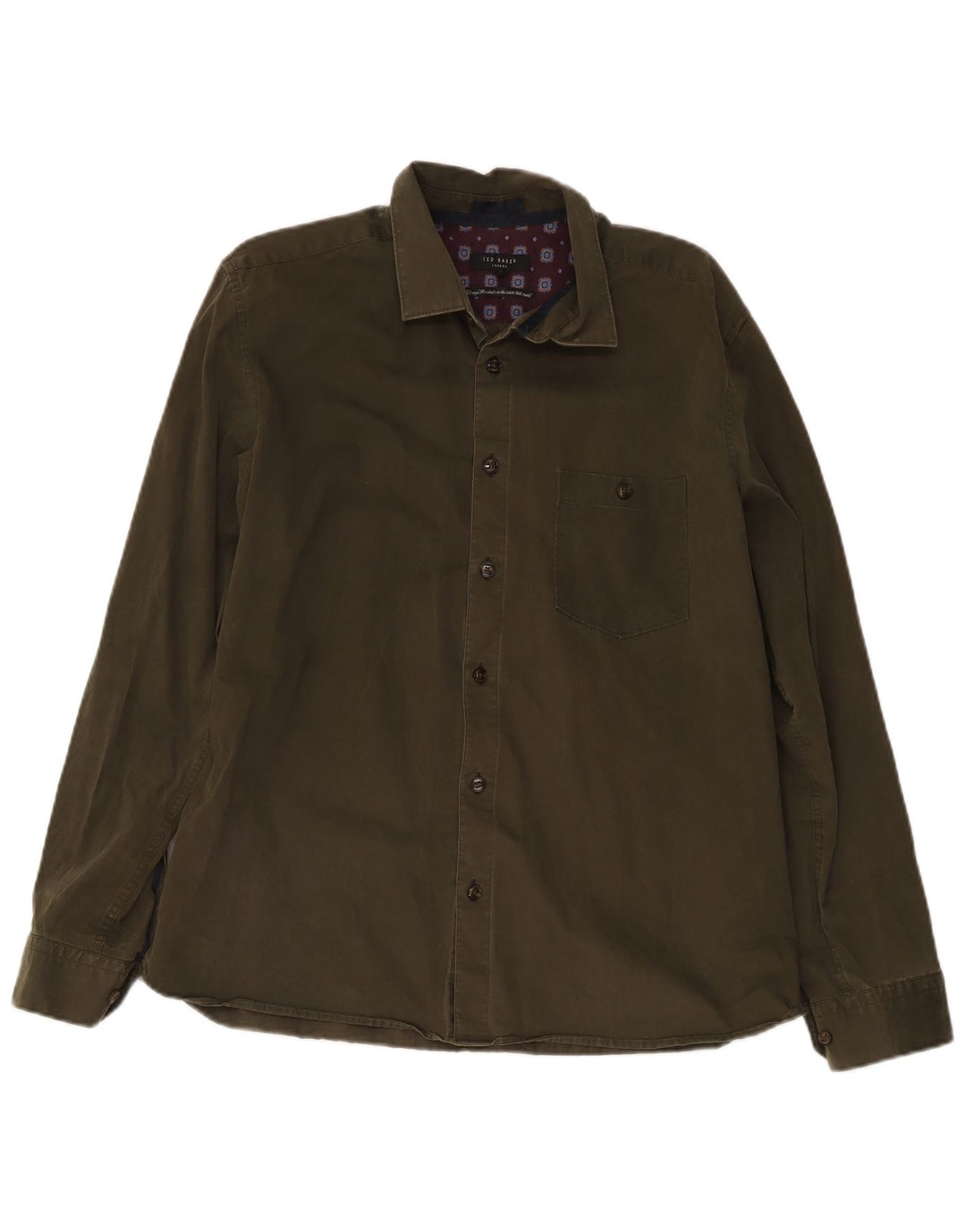 Ted Baker Chemise Homme Taille 5 XL Kaki Coton
