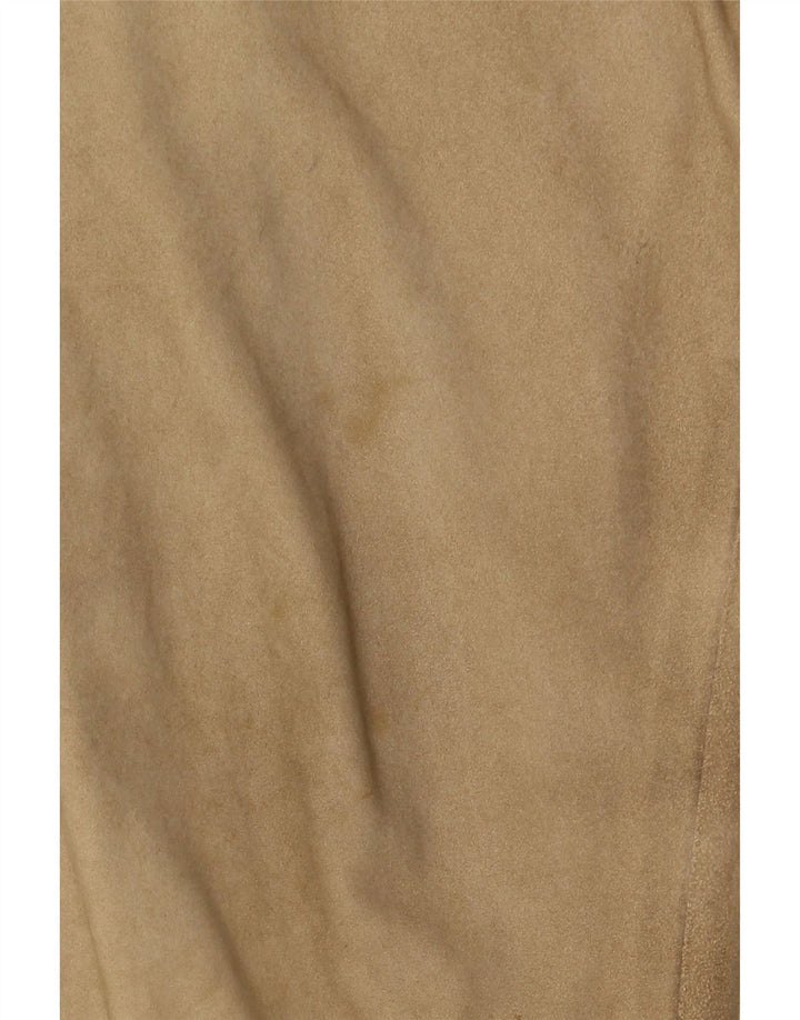 vintage Mens Suede Bomber Jacket UK 38 Beige Moyen