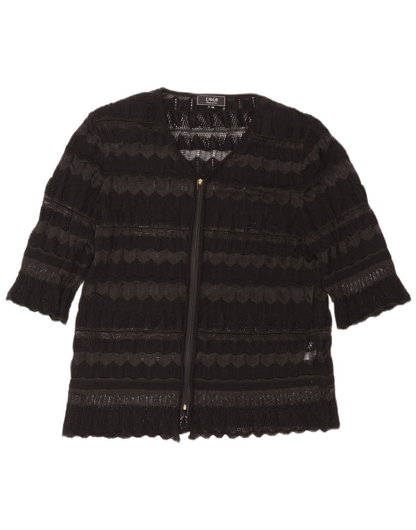Liola Cardigan à manches courtes pour femme IT 48 XL Noir rayé
