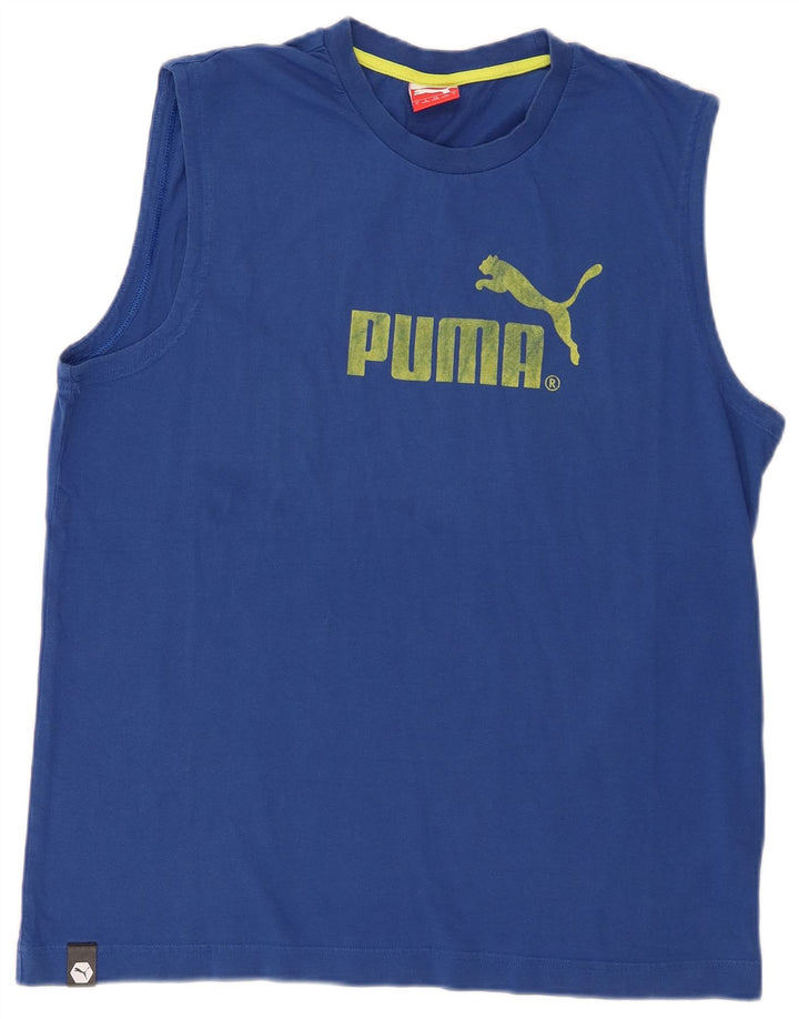 Puma Débardeur graphique homme grand bleu coton