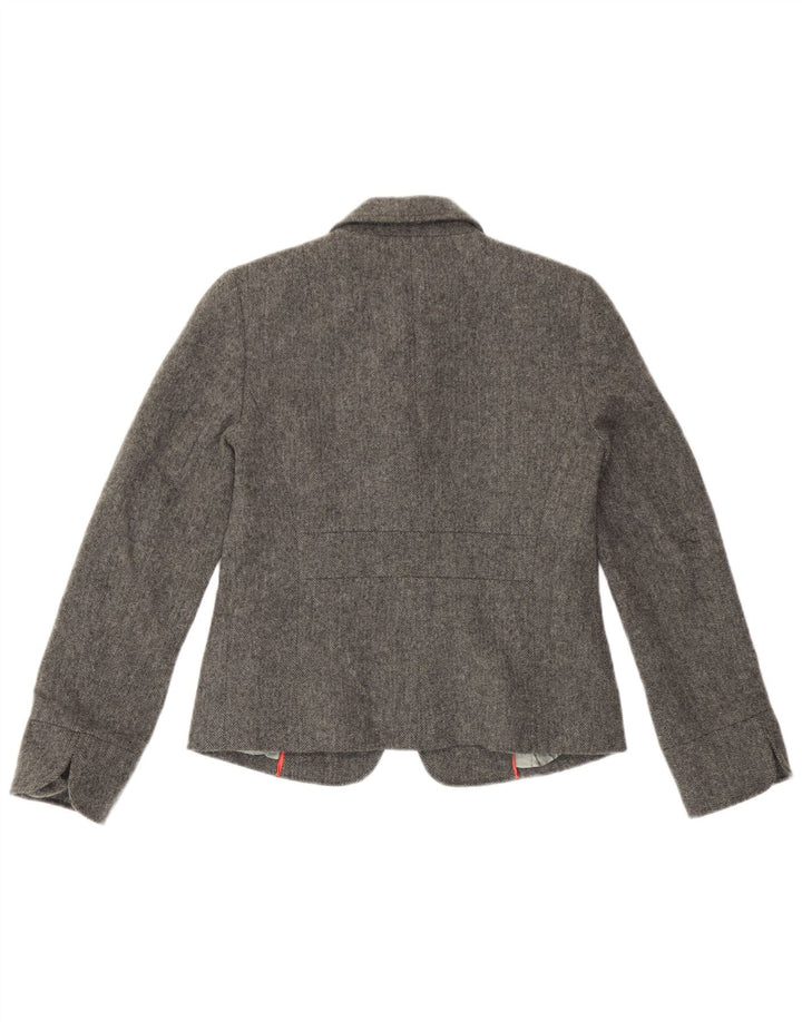 J. Crew Veste blazer à 1 bouton pour femme US 4 Petite laine à chevrons gris