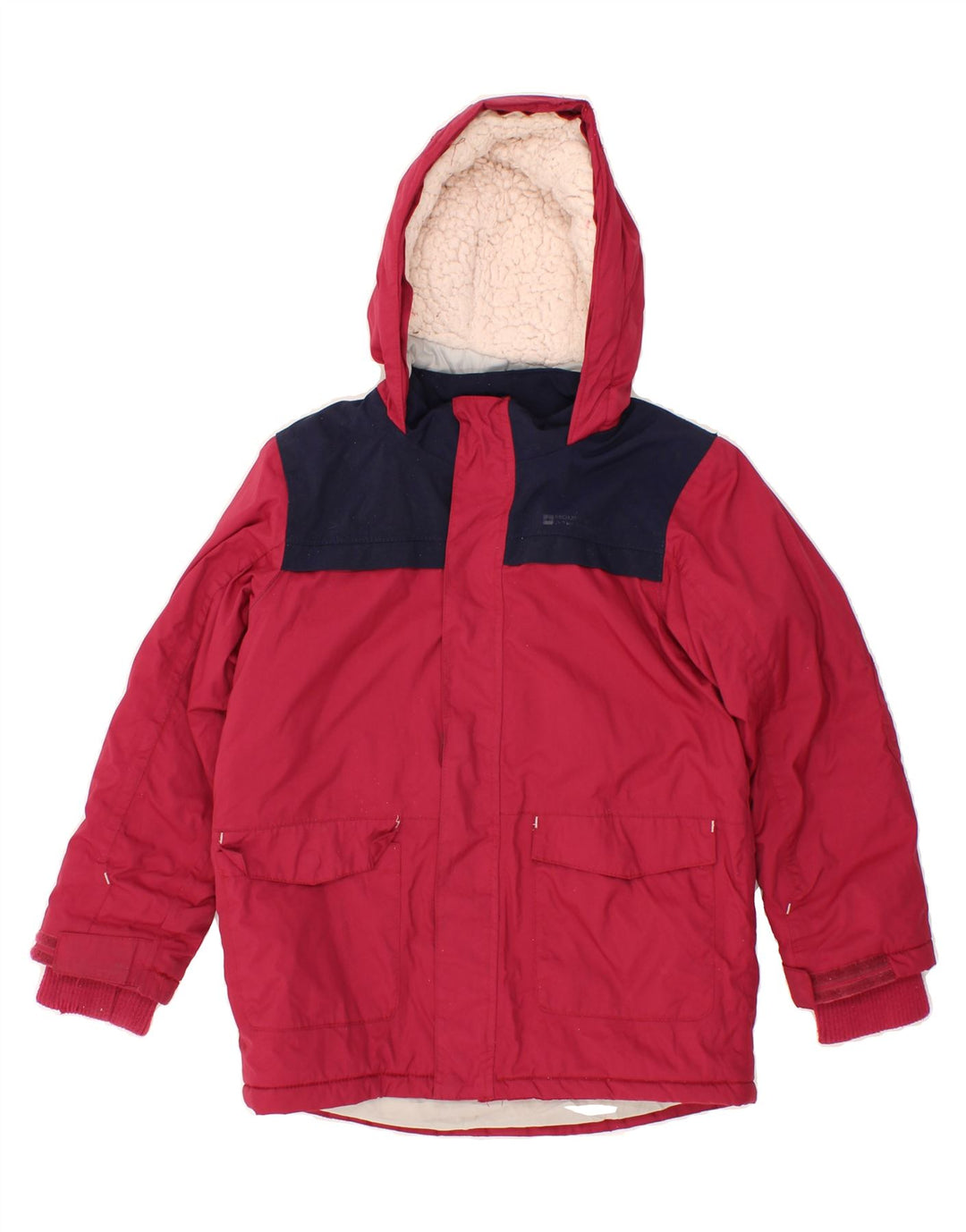 MOUNTAIN WAREHOUSE Boys Hooded Rain Jacket 9-10 Years Pink Colourblock Vintage Mountain Warehouse and Second-Hand Mountain Warehouse from Messina Hembry 