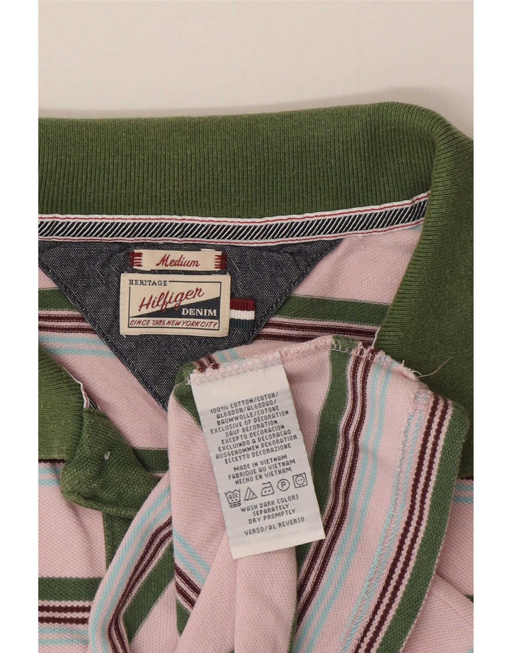 Tommy Hilfiger Polo Homme Rose Moyen Rayé Coton