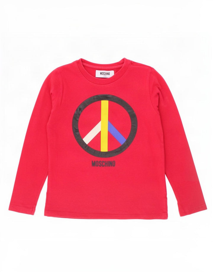 Moschino Haut graphique à manches longues pour garçon 5-6 ans Rouge