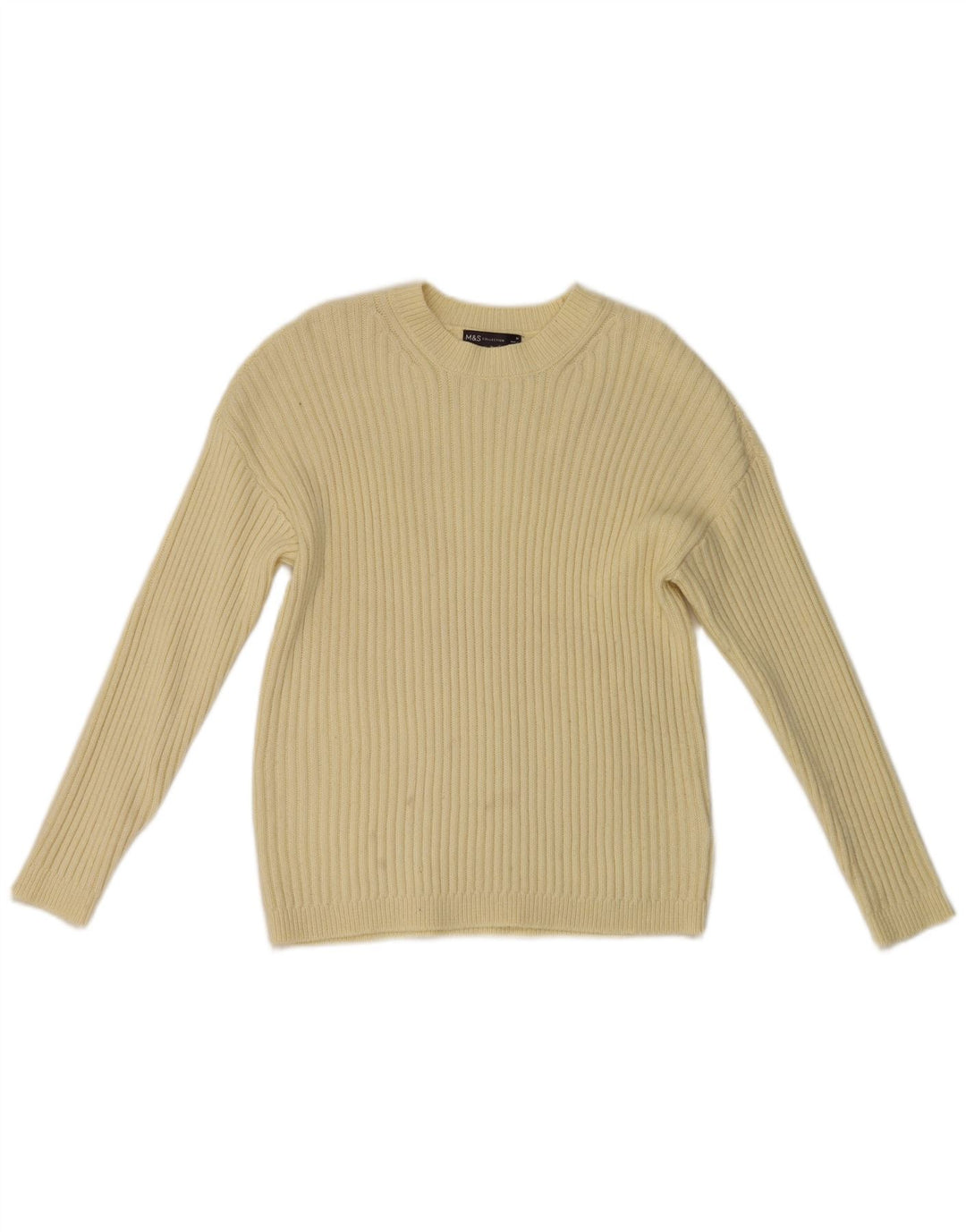Marks & Spencer Pull à col rond pour femme UK 14 Jaune moyen
