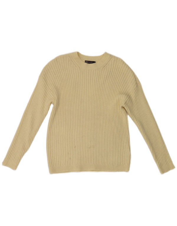 Marks & Spencer Pull à col rond pour femme UK 14 Jaune moyen