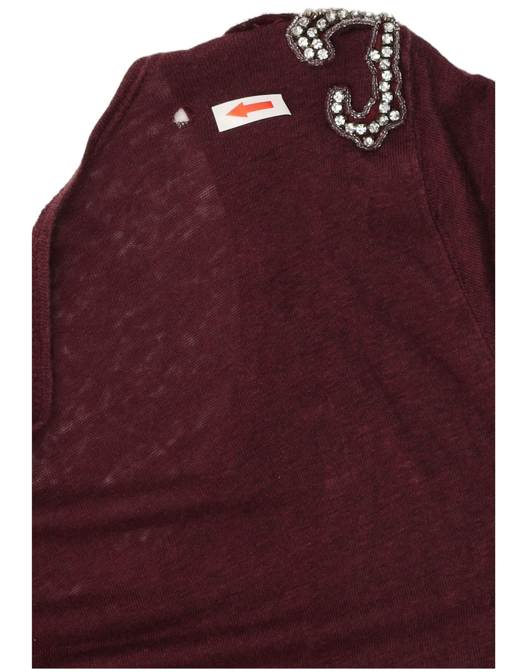 Zara Femme T-Shirt Top UK 14 Bordeaux Moyen