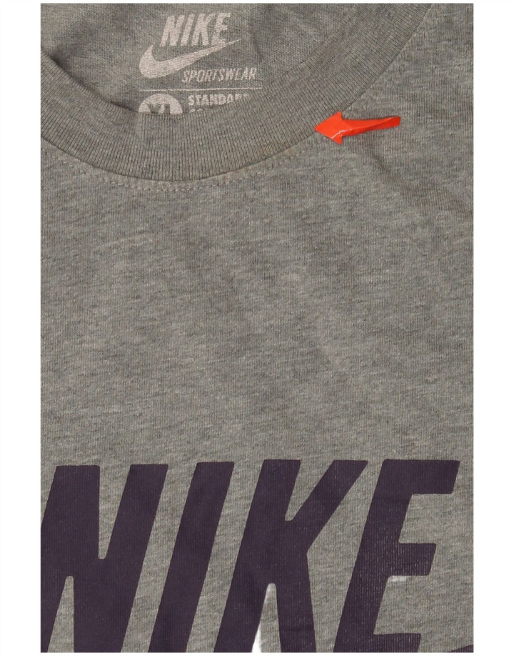 Nike Mens Graphic T-Shirt Top XL Gris Moucheté Coton