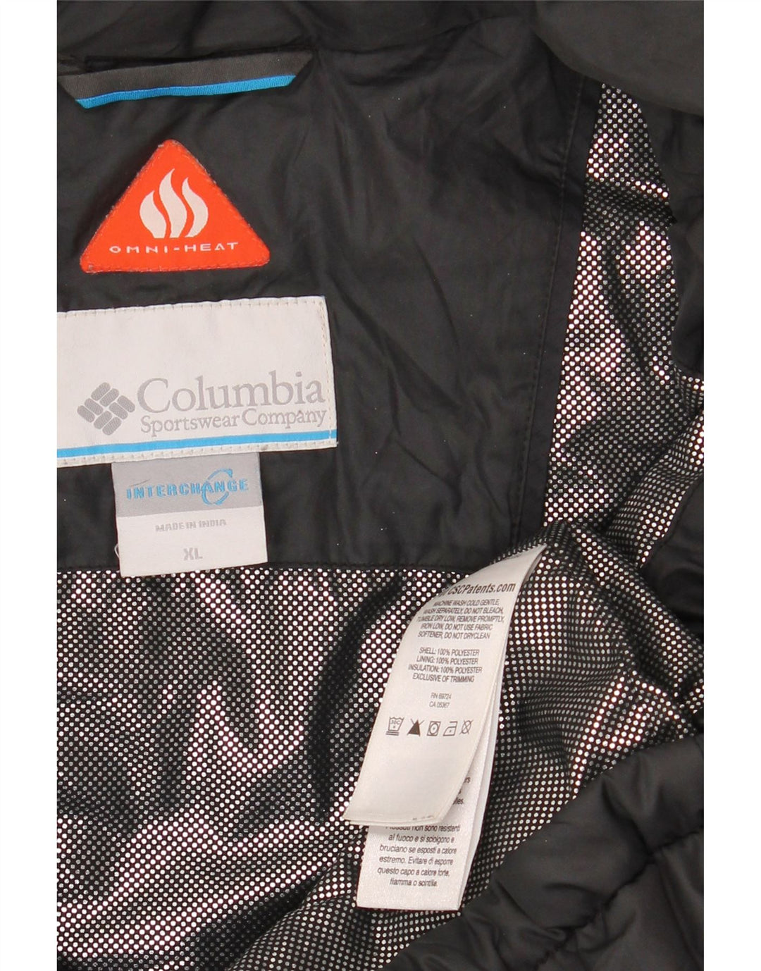COLUMBIA Veste matelassée Interchange pour hommes UK 42 XL Noir Polyester