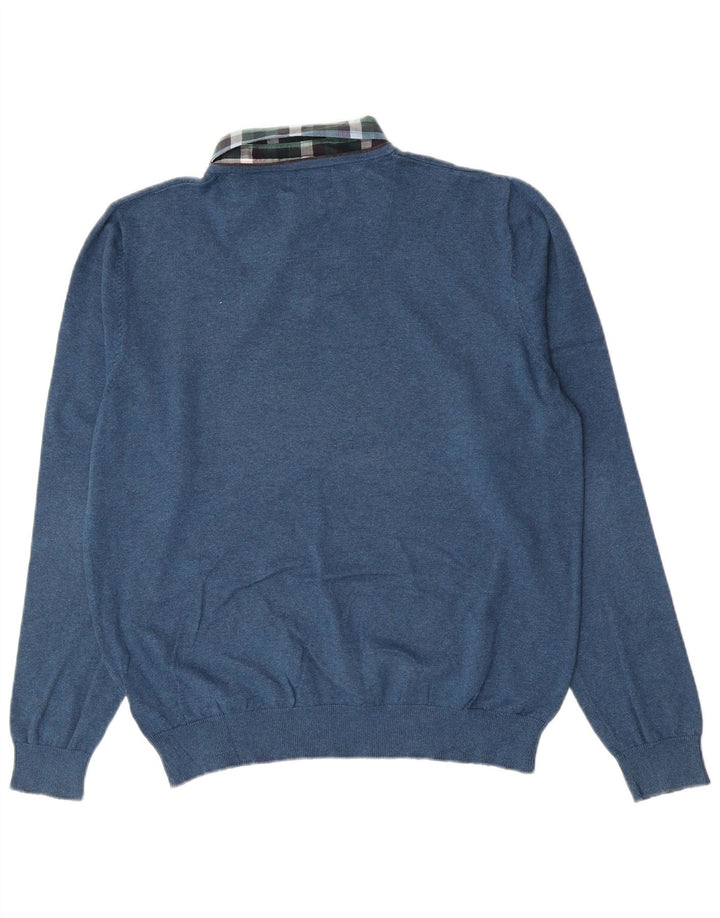 Marks & Spencer Pull à col polo coupe classique pour homme, grand bleu