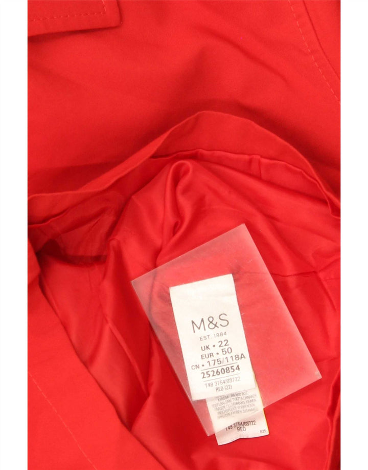 Marks & Spencer Trench court pour femme UK 22 3XL Rouge Polyester