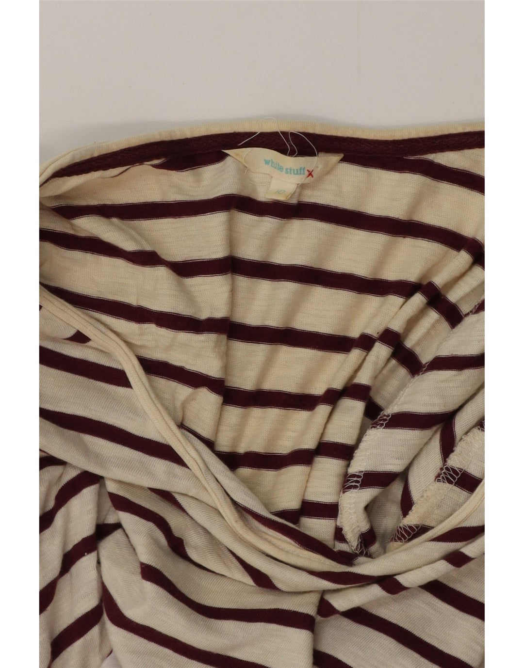 Top à manches longues White Stuff pour femme UK 10 Small Off White Rayé