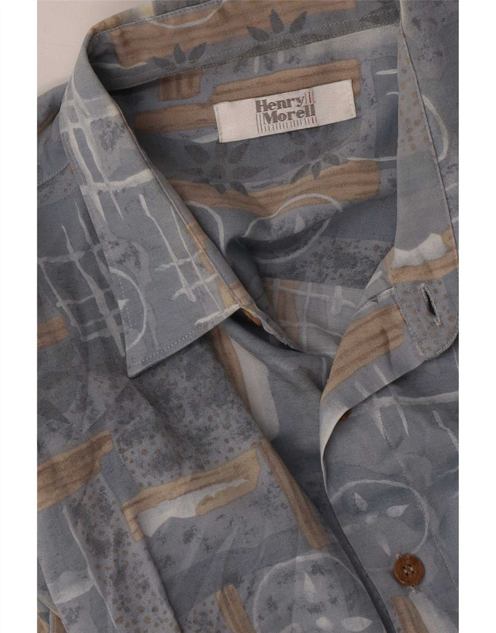 Henry Morell Chemise à manches courtes pour homme XL Gris géométrique