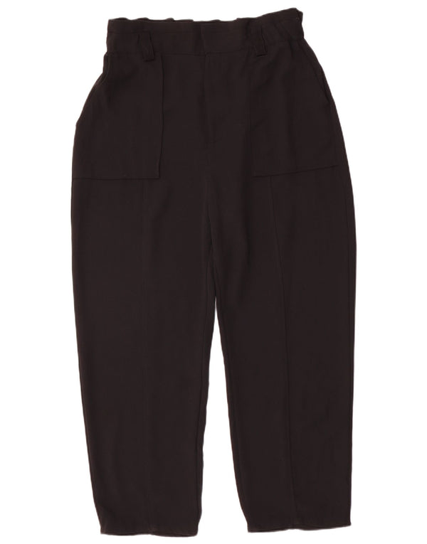 Zara Pantalon décontracté taille haute fuselé pour femme EU 38 Small W28 L25 Noir