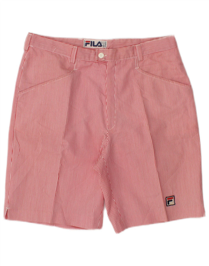 FILA Short décontracté homme W28 petit polyester rayé rouge