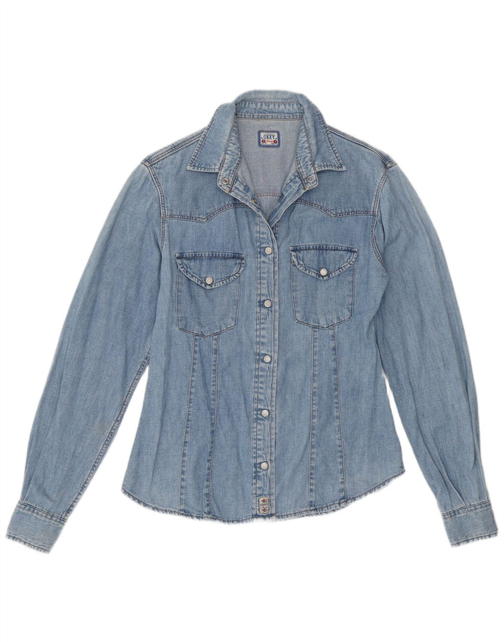 OXXY Chemise en jean pour femme UK 12 Bleu moyen Coton