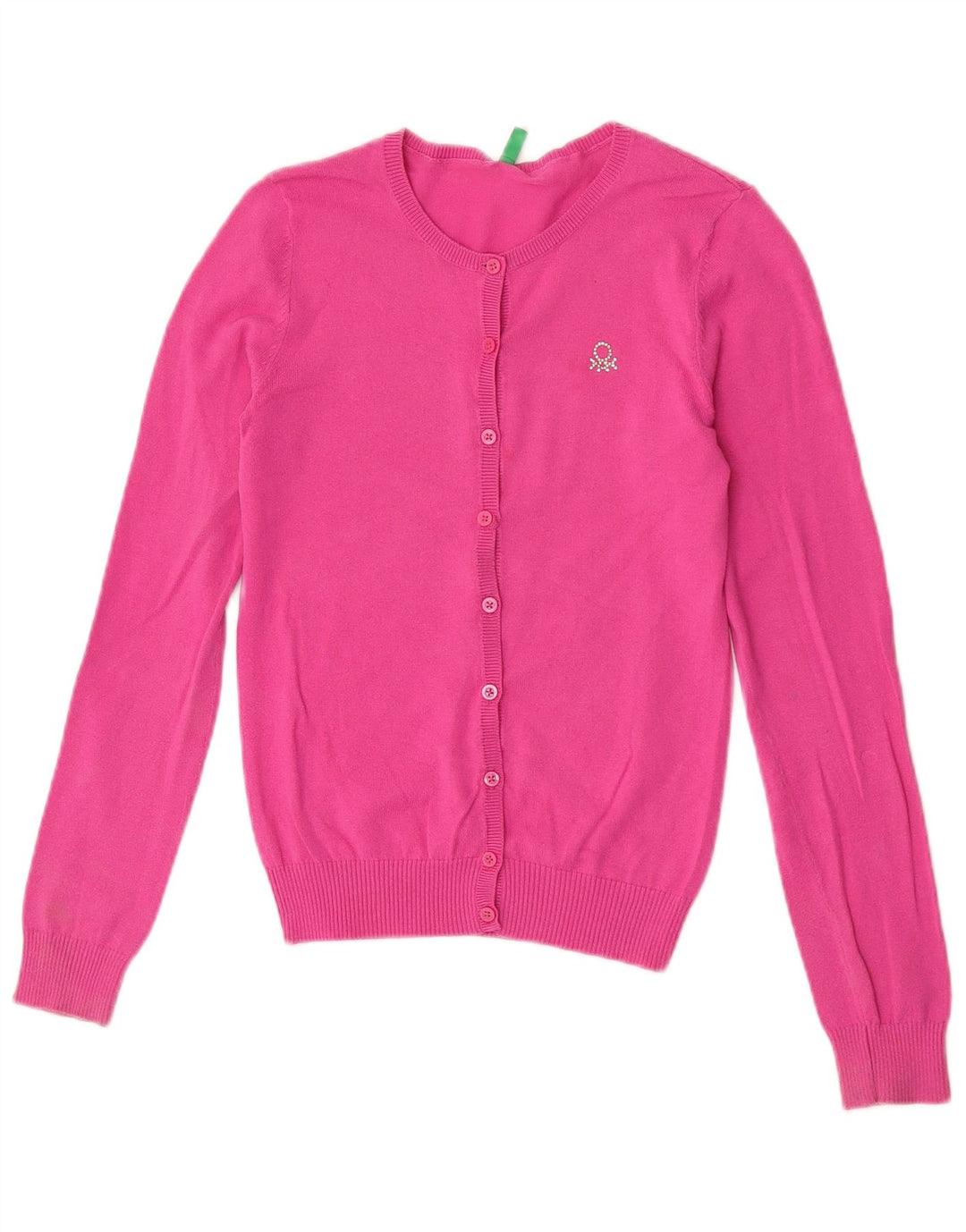 Benetton Pull Cardigan Femme UK 8 Petit Rose