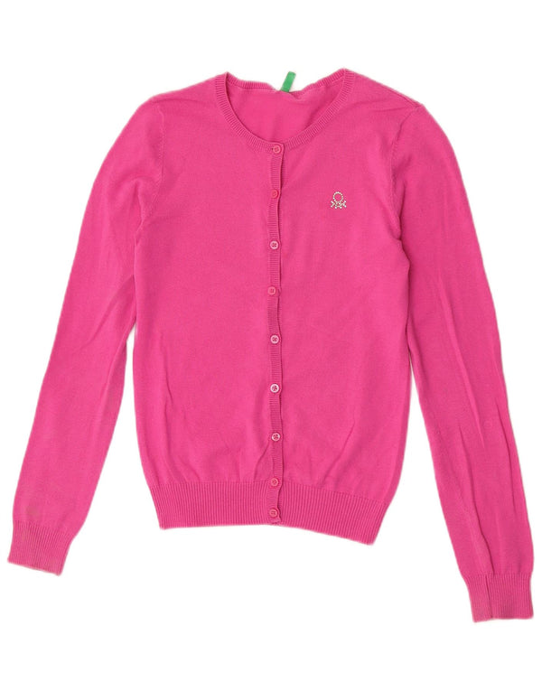 Benetton Pull Cardigan Femme UK 8 Petit Rose