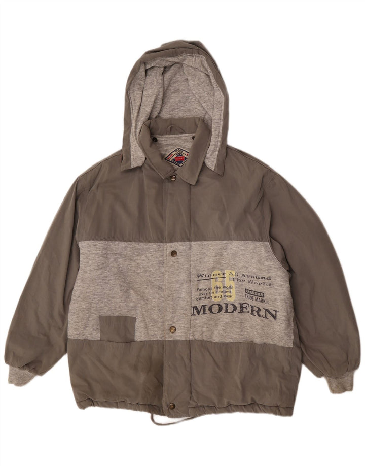 Carrera Veste bomber à capuche graphique pour homme UK 38 Gris moyen Colourblock
