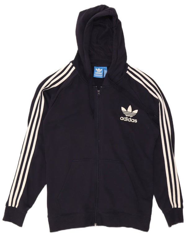 ADIDAS Pull à capuche zippé pour homme Grand coton bleu marine