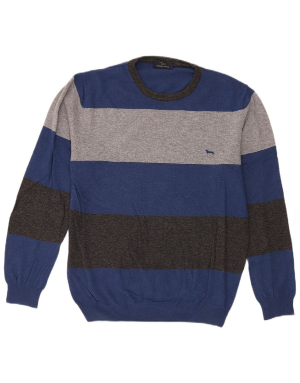 Harmont & Blaine Pull Col Rond Homme Large Bleu Rayé Polyamide