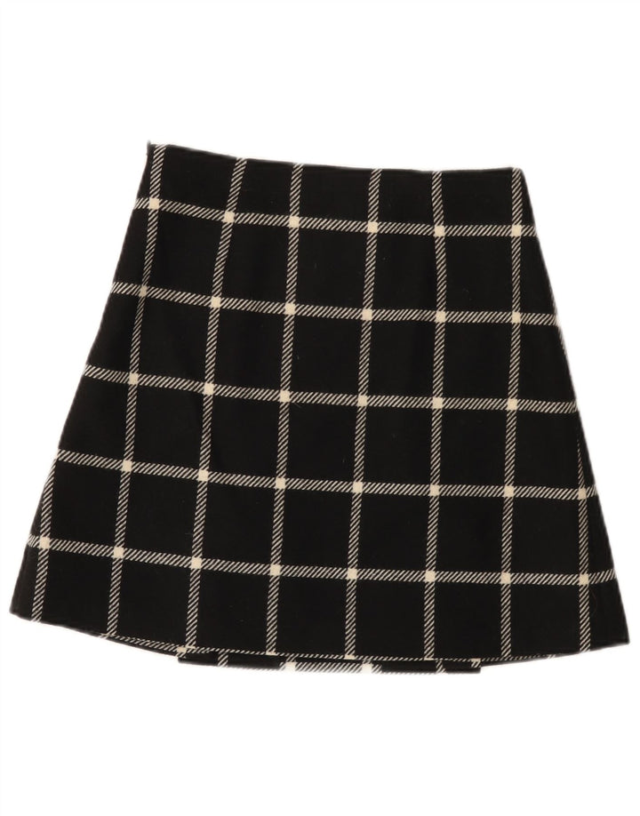 HOBBS Mini jupe femme UK 8 Small W26 laine à carreaux noir