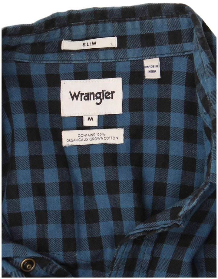 WRANGLER Chemise Slim Flanelle Homme Bleu Moyen Vichy Coton