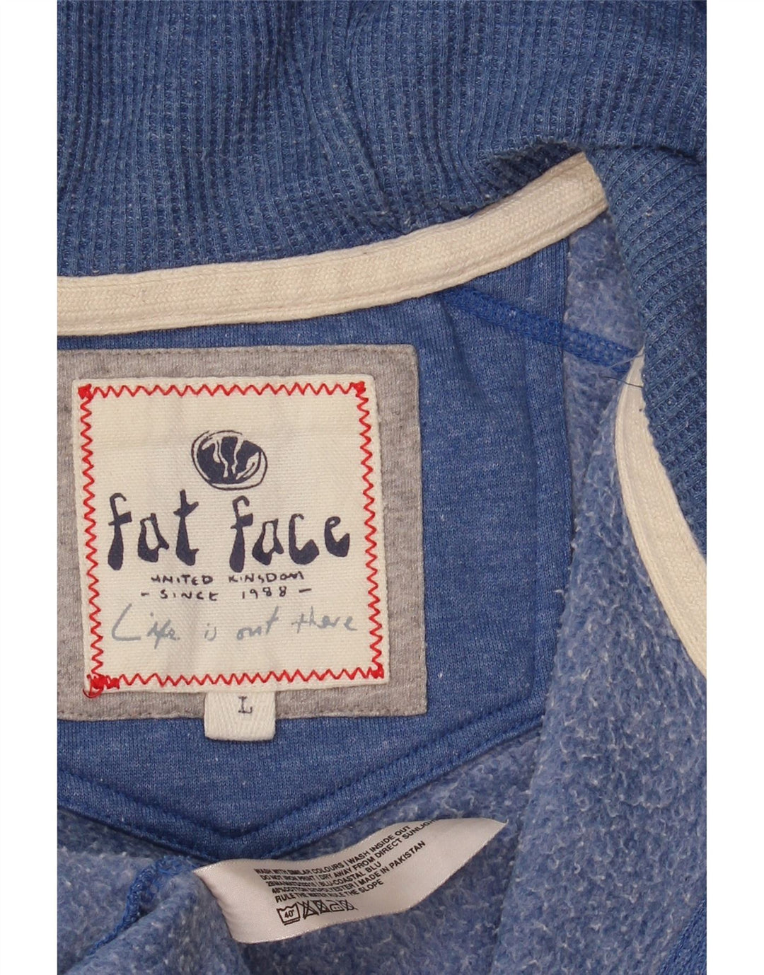 Fat Face Pull à capuche zippé pour homme en coton bleu Taille L