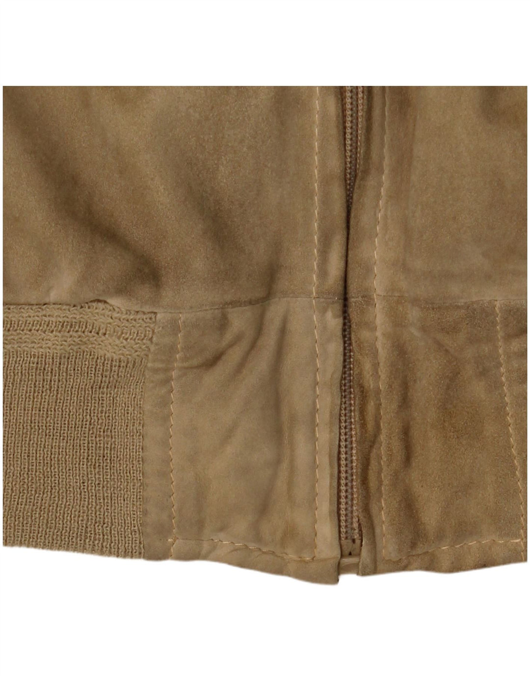 vintage Mens Suede Bomber Jacket UK 38 Beige Moyen