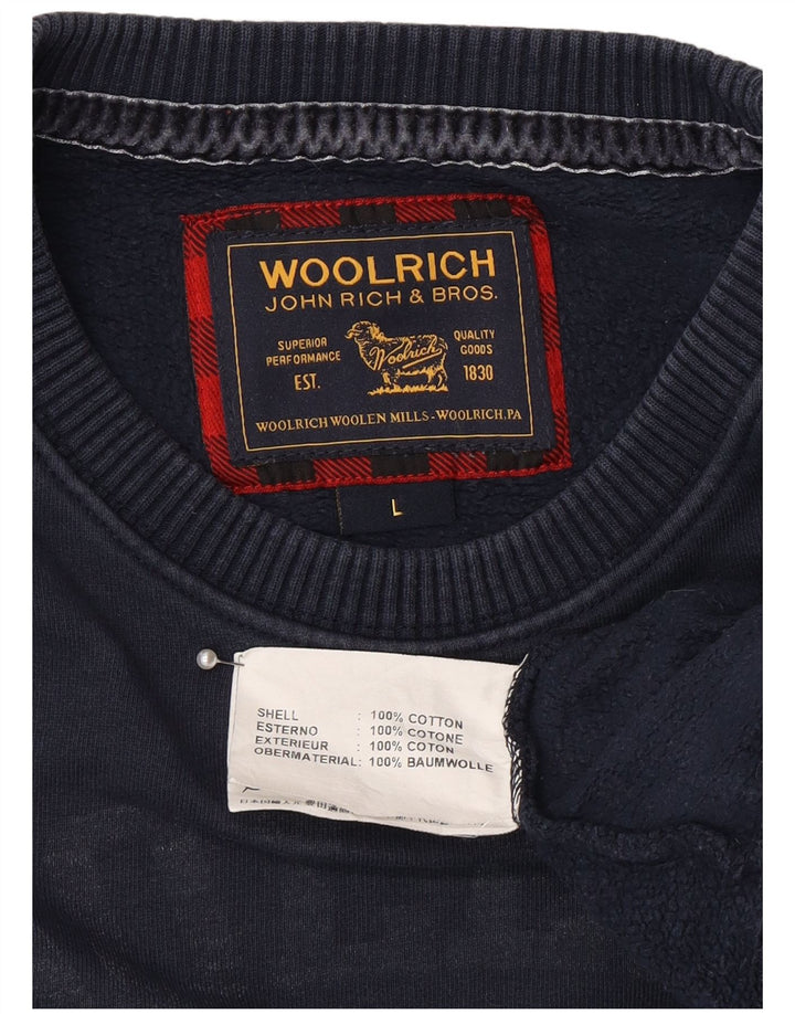 Woolrich Sweat-shirt graphique pour homme en coton bleu marine Taille L
