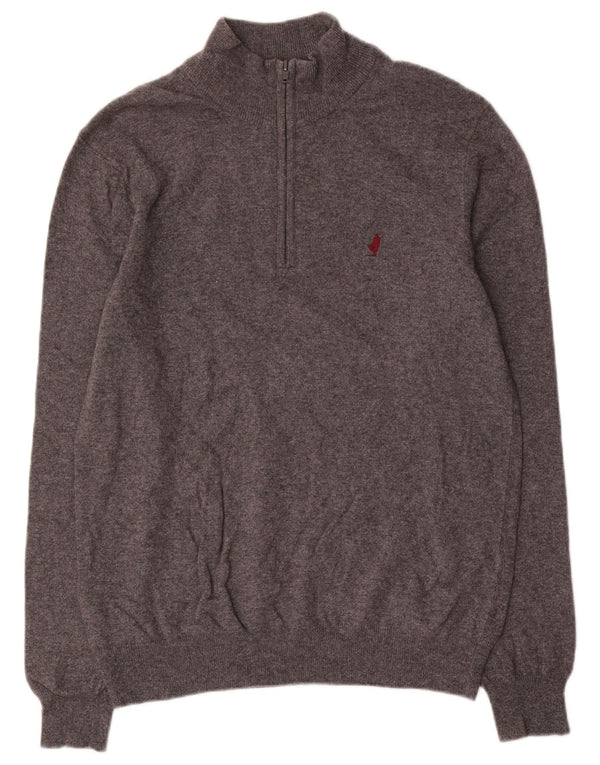 Marlboro Classics Pull à col zippé pour homme Large Gris Cachemire
