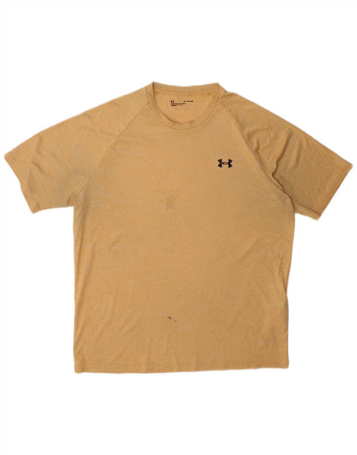 Under Armour T-Shirt Homme Top XL Jaune Polyester