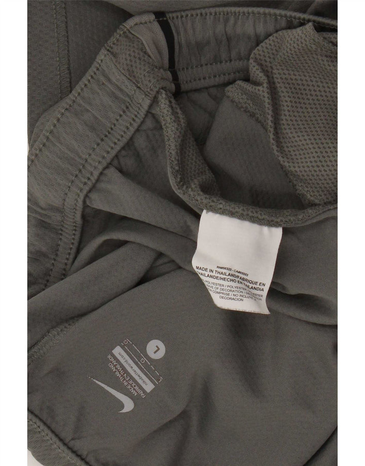 Nike Short de sport pour homme en polyester à rayures grises