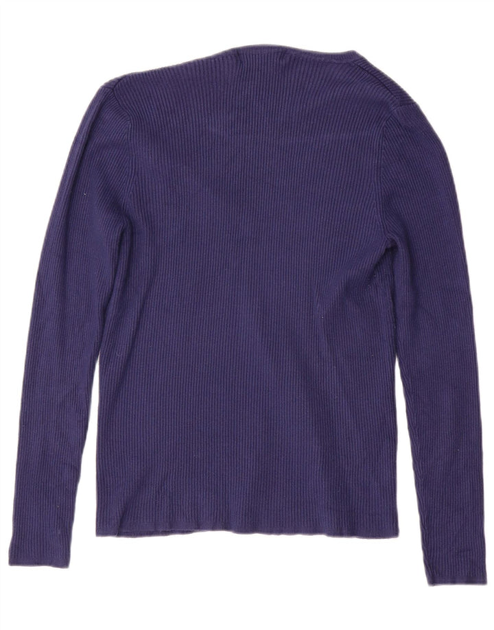 MARKS & SPENCER Pull col en V pour femme UK 10 Small Bleu marine