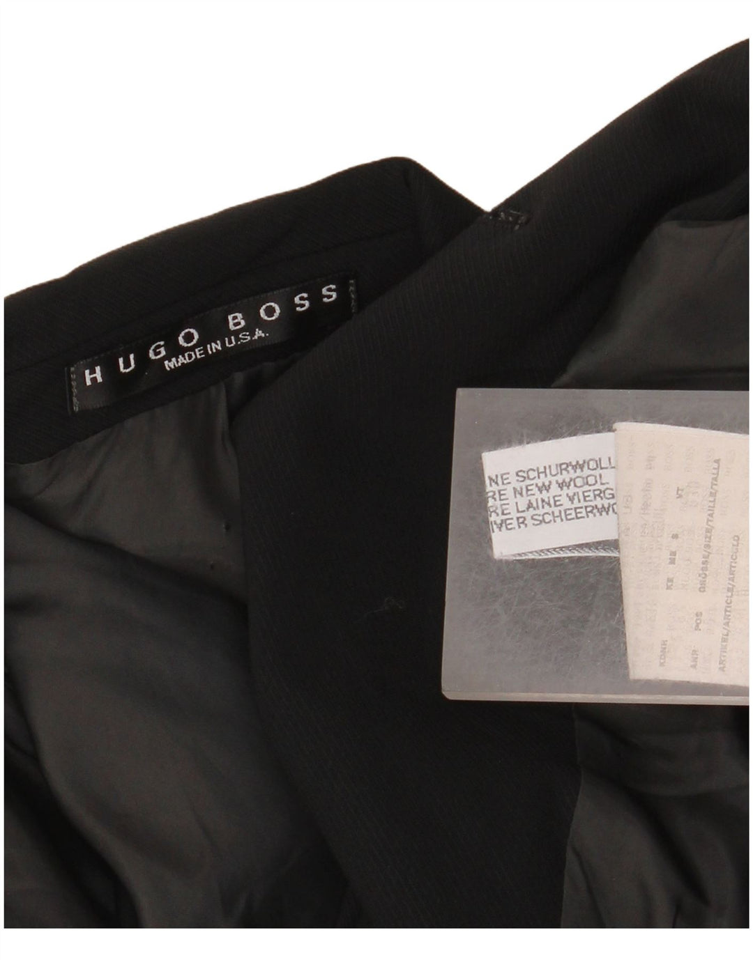 HUGO BOSS Veste Blazer 3 Boutons Homme UK 40 Large Noir Laine Vierge