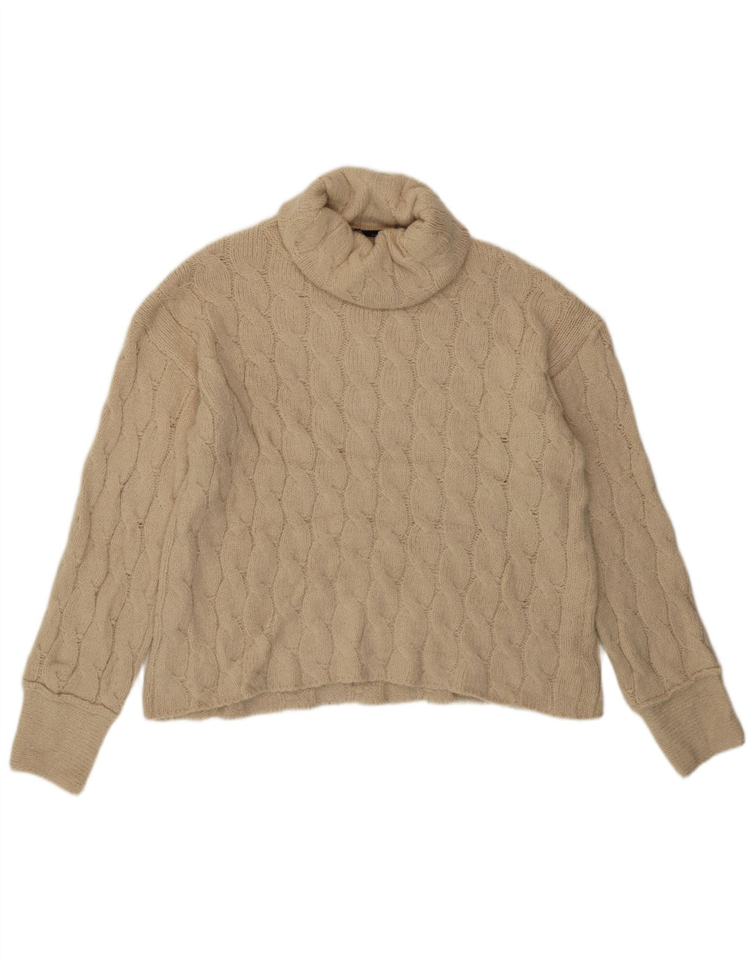 Zara Pull col roulé pour femme UK 10 Petit Beige