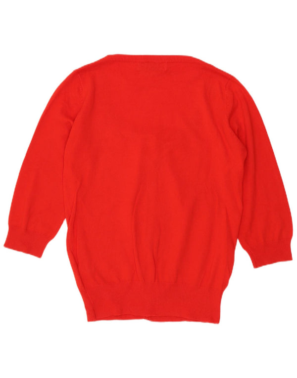 Zara Cardigan à manches 3/4 pour femme en coton rouge moyen UK 12