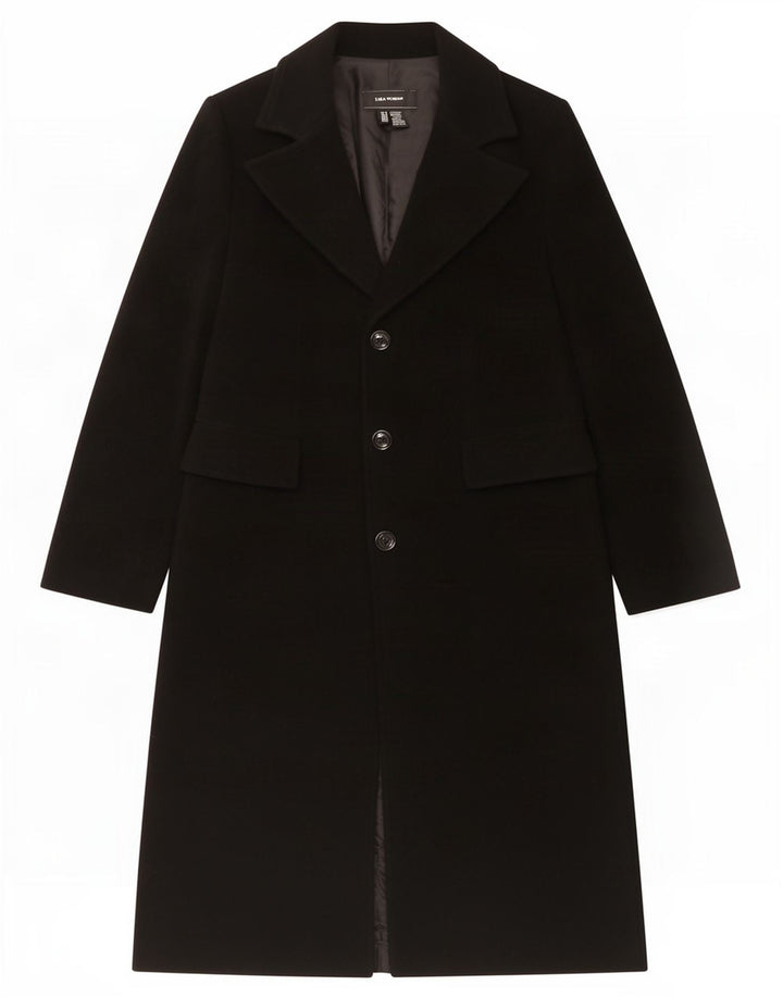 Zara Femme Pardessus EU 40 Laine Noir Moyen