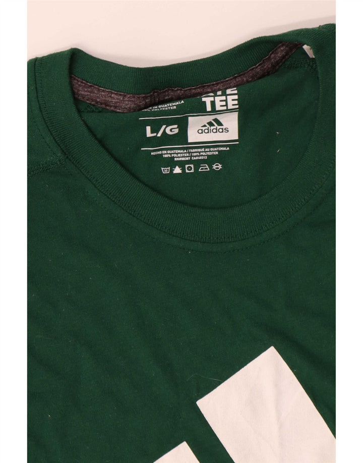 Adidas Climalite Graphic Top à manches longues en coton vert pour homme