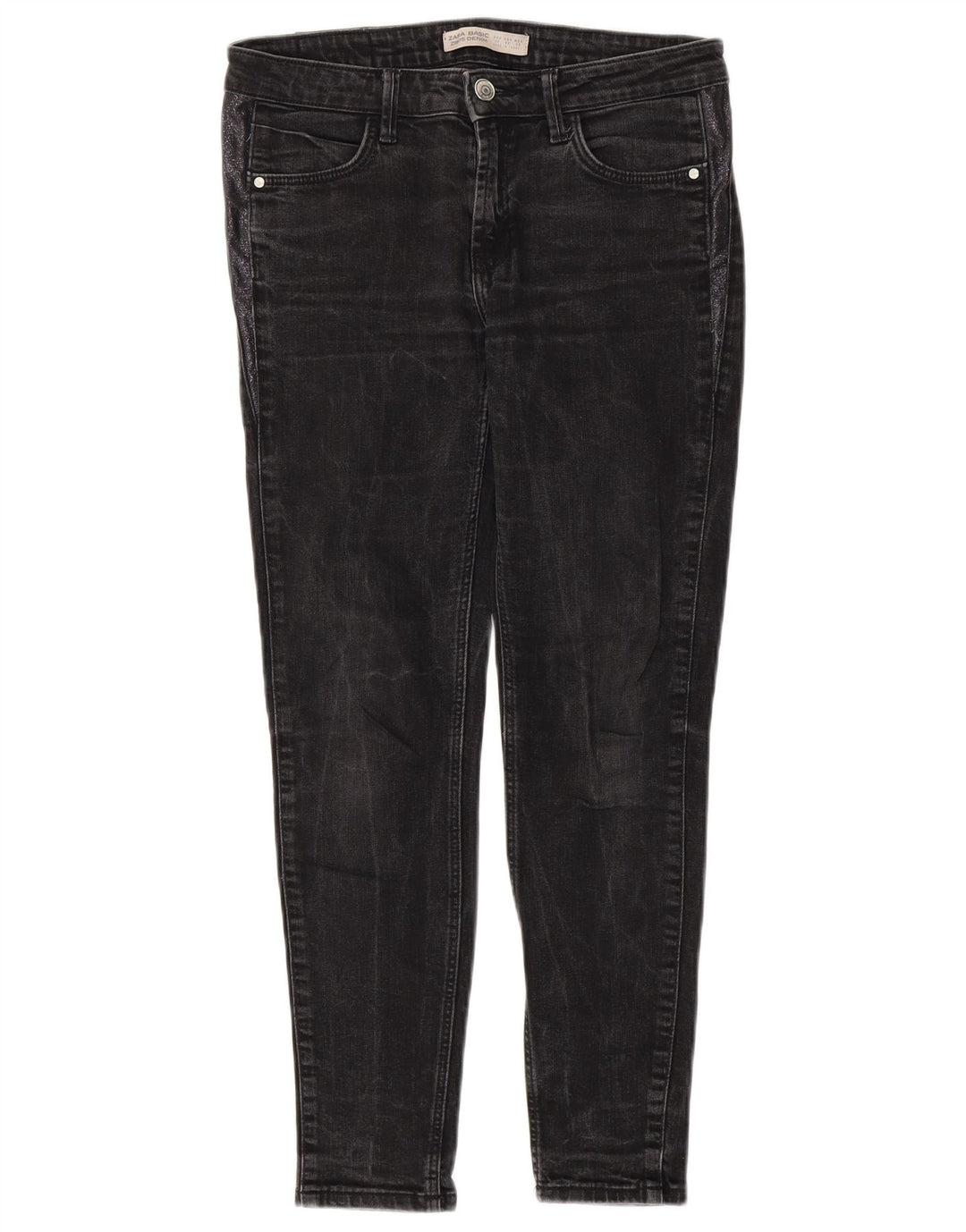 Zara Jean Slim Femme EU 38 Petit W28 L27 Gris