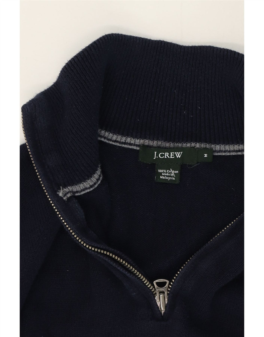 J. Crew Pull Col Zippé Homme Bleu Marine Moyen Coton