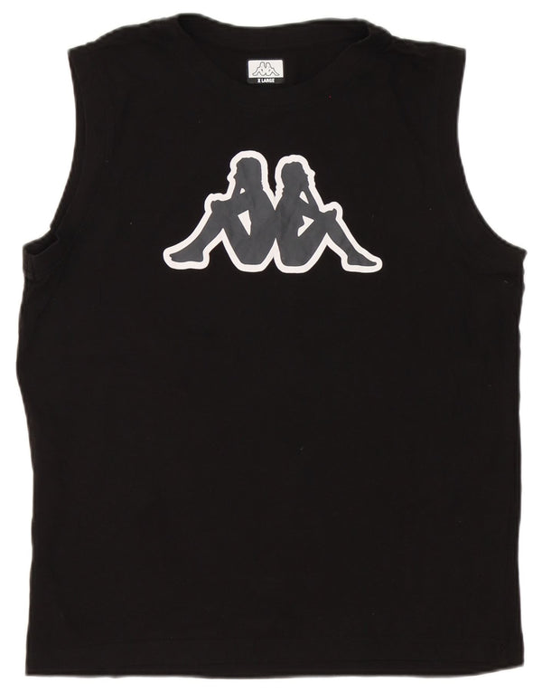 Kappa Débardeur Graphique Homme XL Noir Coton