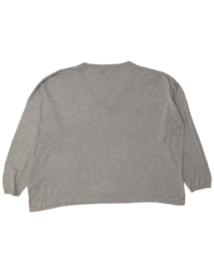 Marks & Spencer Pull surdimensionné à col en V pour femme UK 18 XL Gris