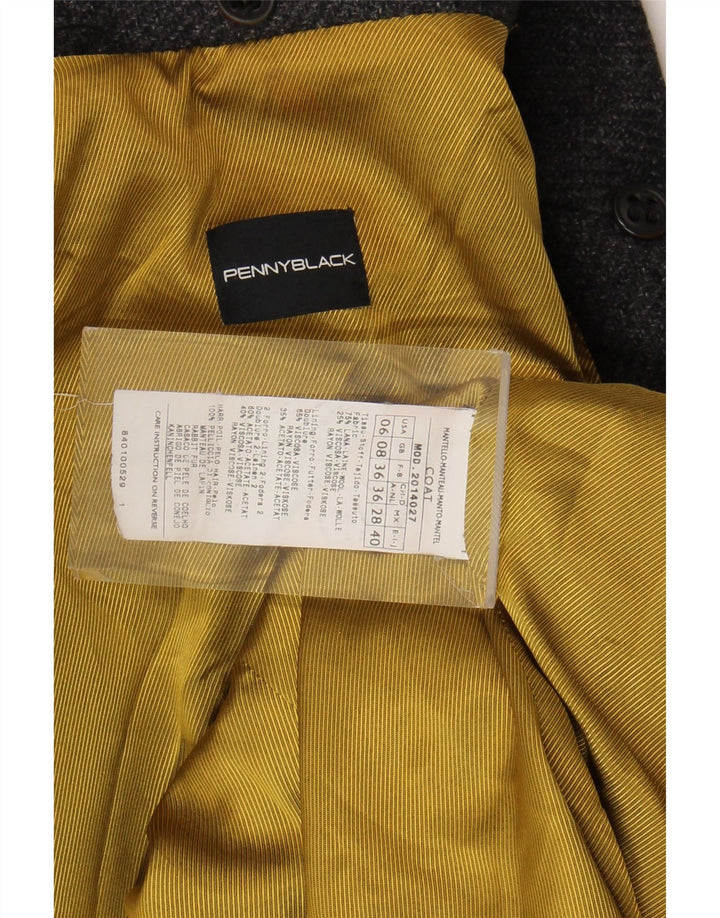 Penny Black Manteau Femme UK 8 Petite Laine Grise