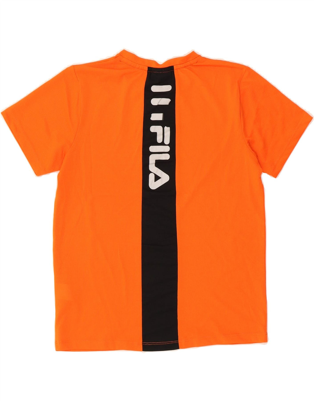 FILA Boys Graphic T-Shirt Top 13-14 Years Orange Colourblock Polyester Vintage Fila and Second-Hand Fila from Messina Hembry 