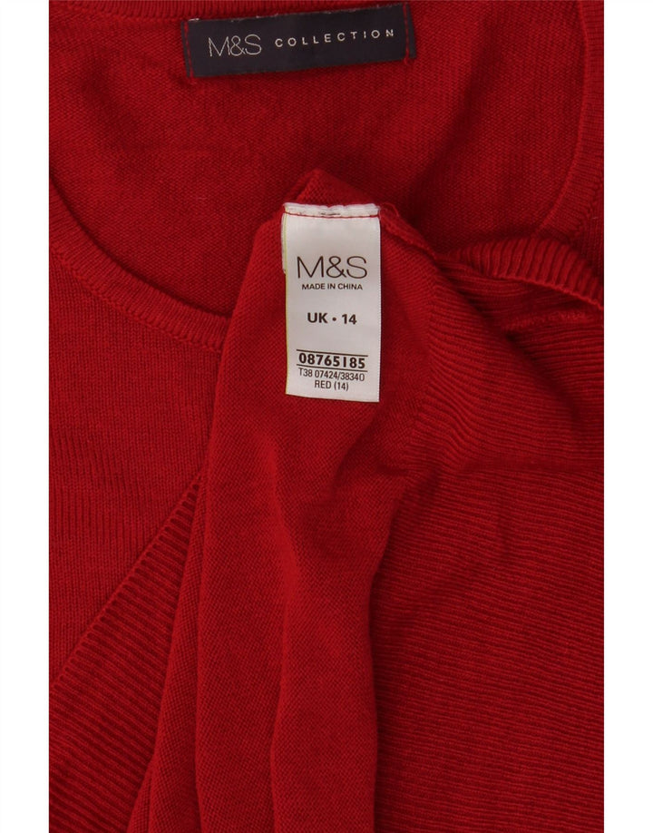 Marks & Spencer Pull à col rond pour femme UK 14 Large Rouge