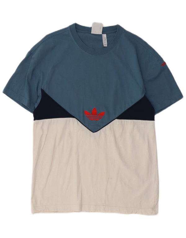 Adidas T-Shirt Homme Haut Petit Bleu Colorblock Coton