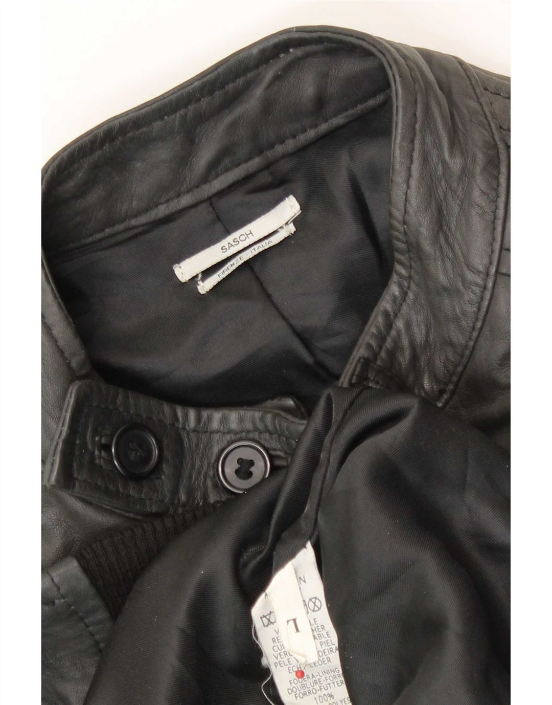 Sasch Veste en cuir militaire pour homme UK 40 Large Noir