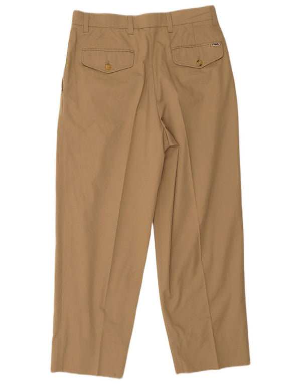 Fila Pantalon chino court pour homme IT 48 Medium W30 L26 Coton beige