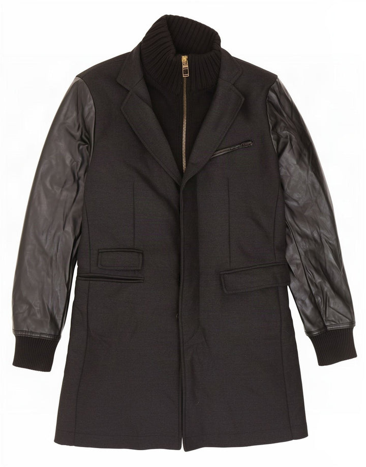 Zara Manteau Homme UK 44 2XL Noir Polyester